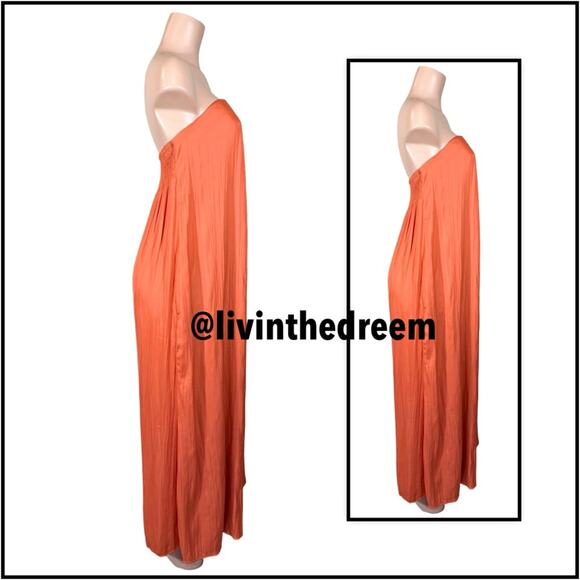 FREE PEOPLE BEACH KIMMIE SHINE STRAPLESS WIDE LEG ONE PIECE JUMPSUIT SZ M $130 - Picture 9 of 15